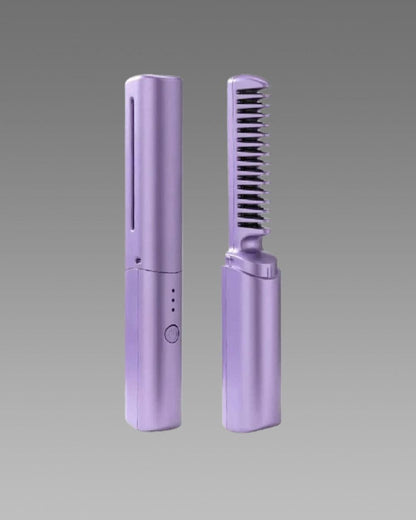 Meneflix Portable Mini Hair Straightener Cordless Rechargeable Mini Adjustable Hair Straightener Hot Comb ''50%off- Today only''