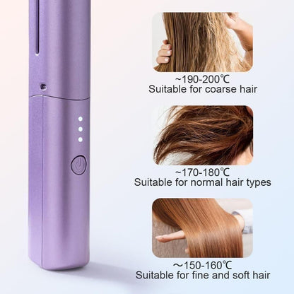 Meneflix Portable Mini Hair Straightener Cordless Rechargeable Mini Adjustable Hair Straightener Hot Comb ''50%off- Today only''